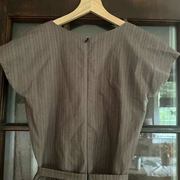 Let’s Backtrack Brown Striped Midi Dress - Picture 7 of 9